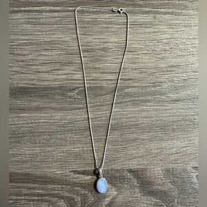 Silver opal necklace